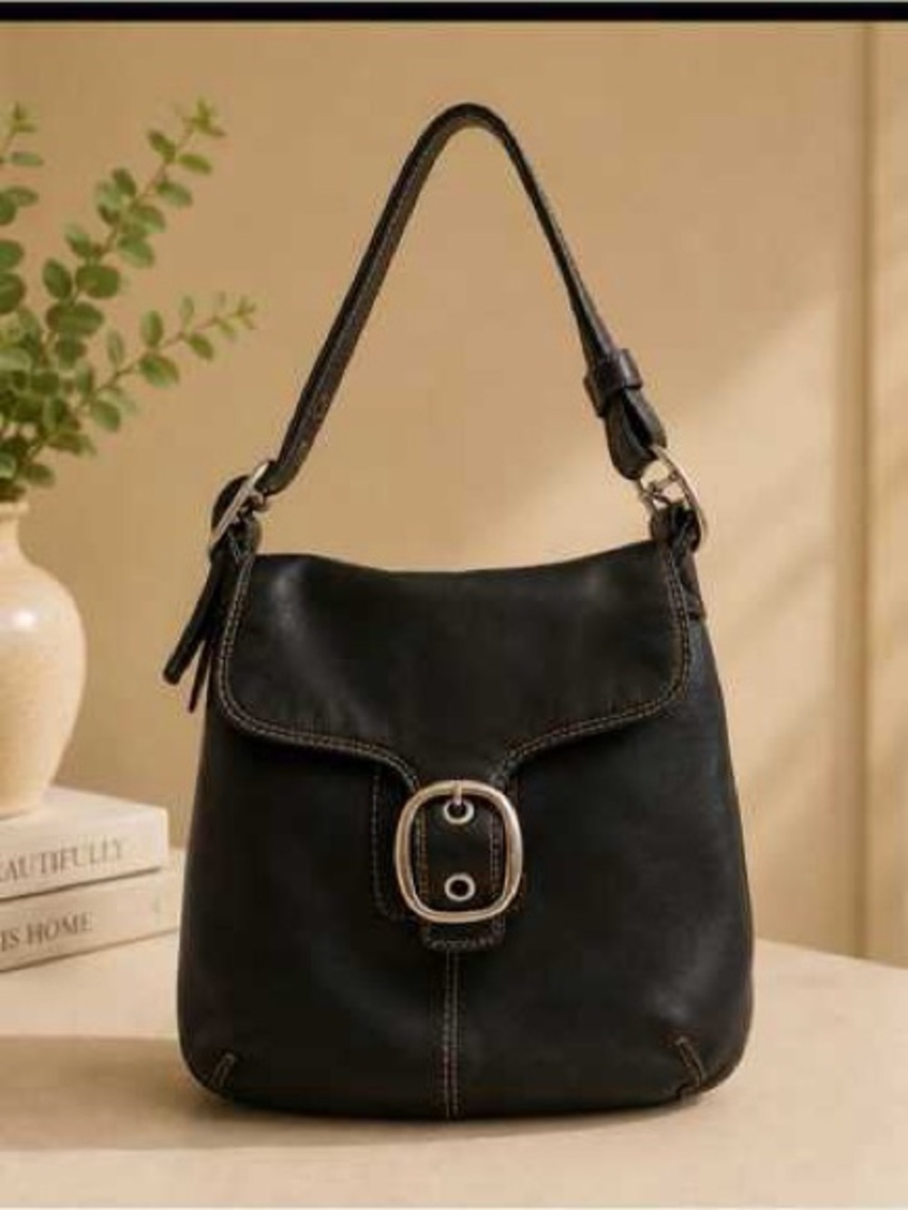 coach bleeker crossbody with silver buckle- Brand:coach
